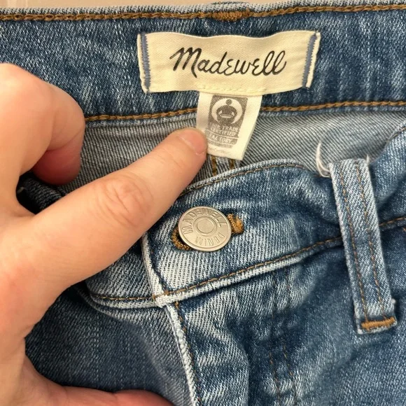 Madewell Skinny Flare Jeans High Rise Medium Wash Size 31P (27” Inseam) - Picture 2 of 6